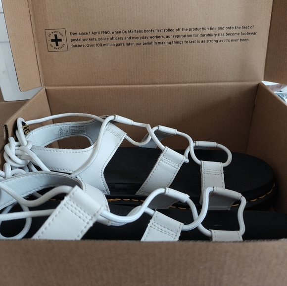 NARTILLA DR MARTENS WOMEN'S LEATHER GLADIATOR SANDALS - Picture 3 of 6